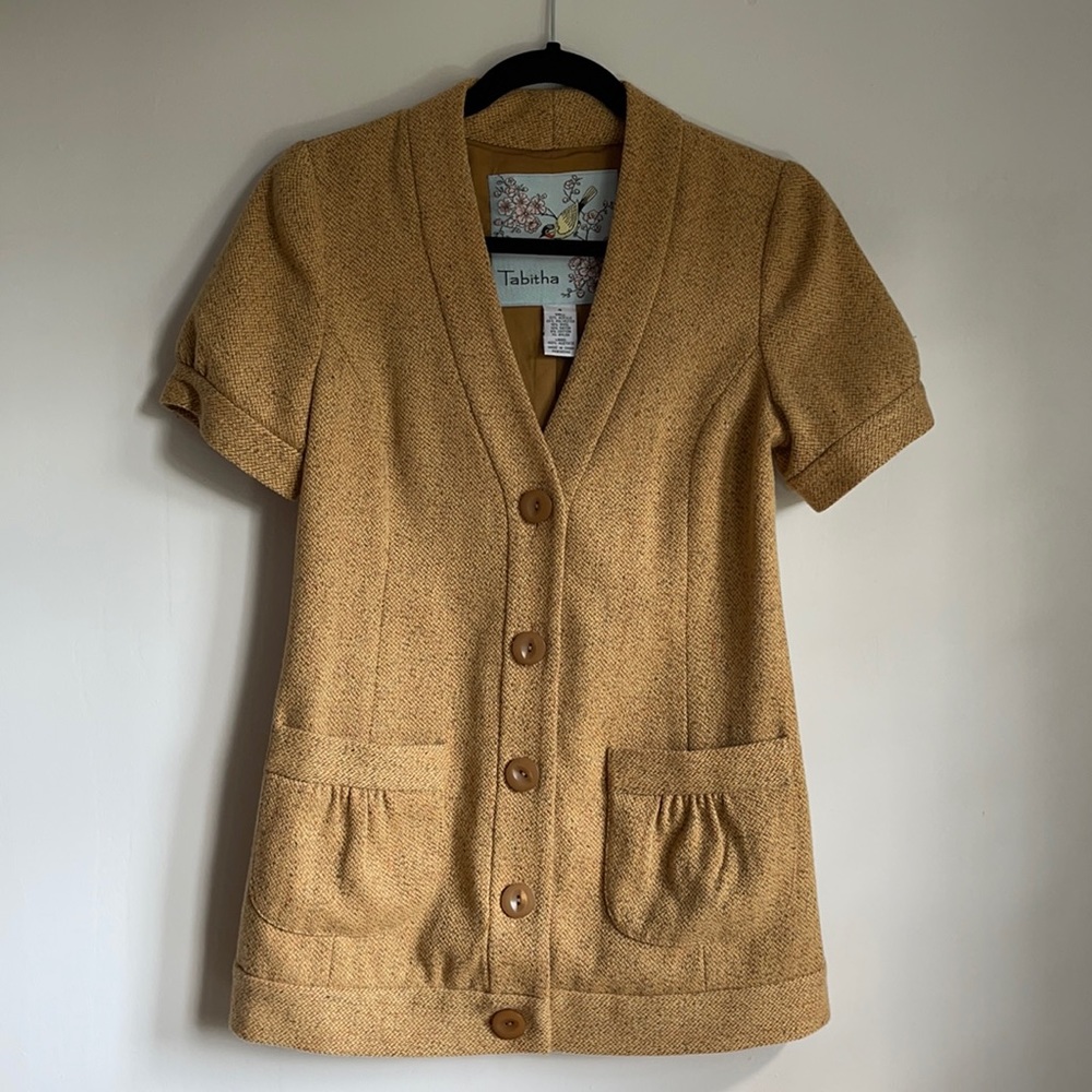 Anthro Tabitha wool blend short sleeve jacket